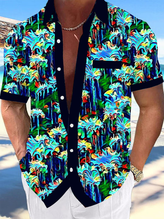 men's abstract print shirt front view