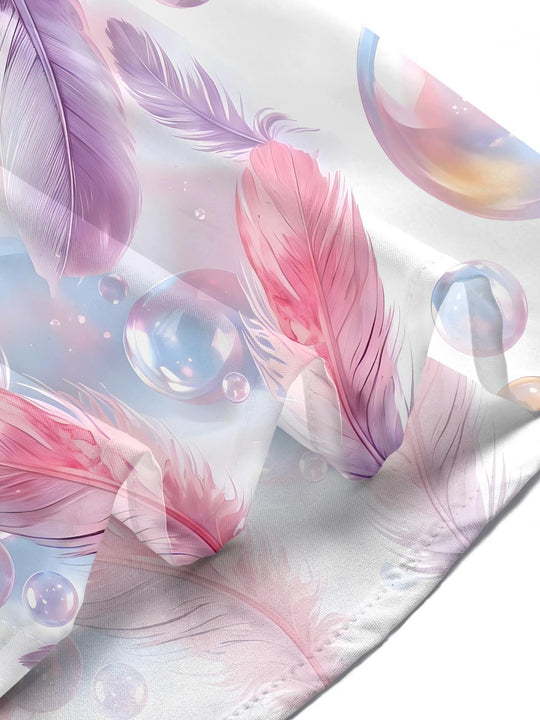 women's feather print shirt summer vacation