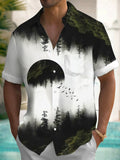 Forest Print Men's Pocket Short Sleeve Shirts