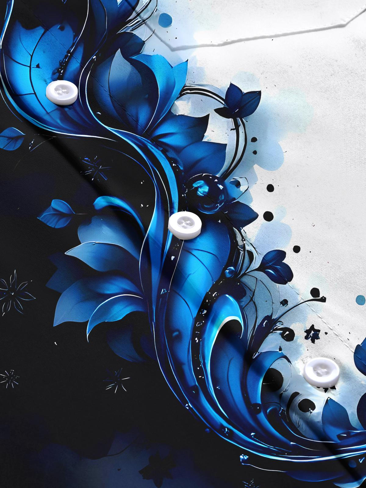 Floral Men's Pocket Long Sleeve Shirts