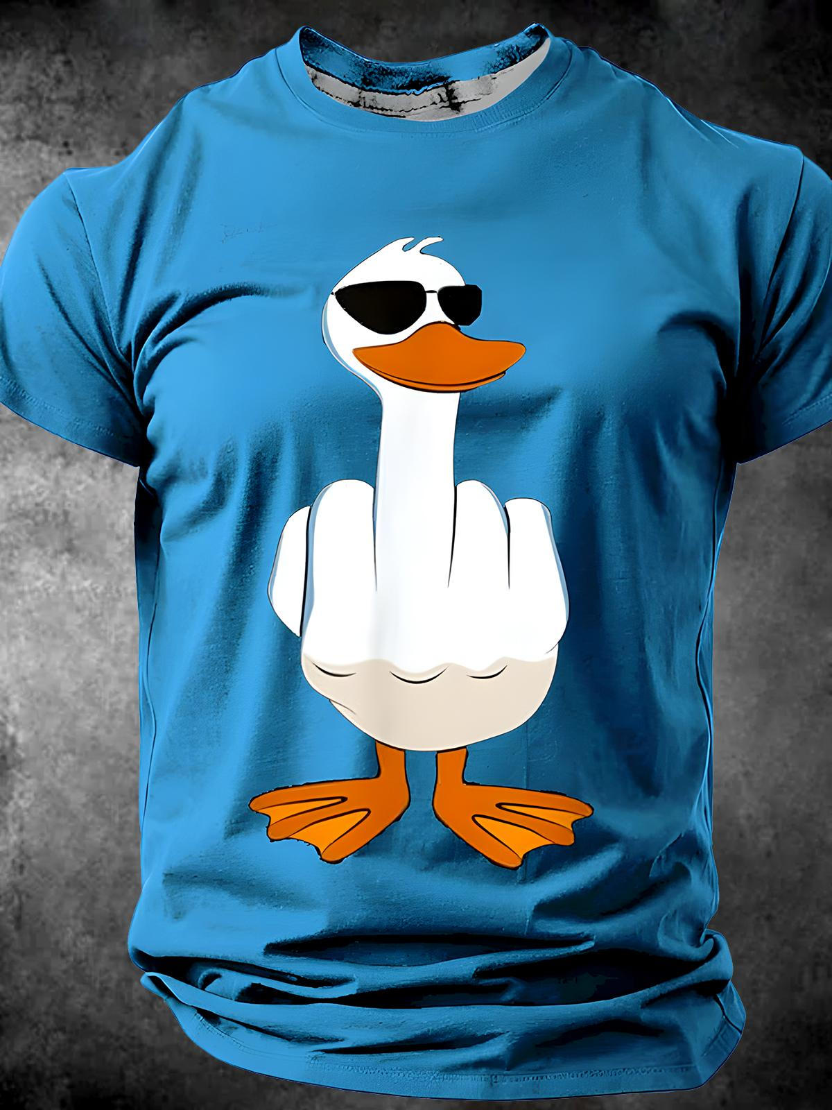 Duck Round Neck Short Sleeve Men's T-shirt