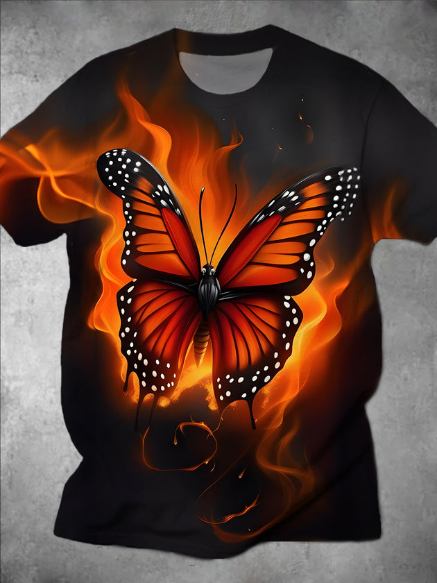 Men's butterfly graphic short sleeve t-shirt front view