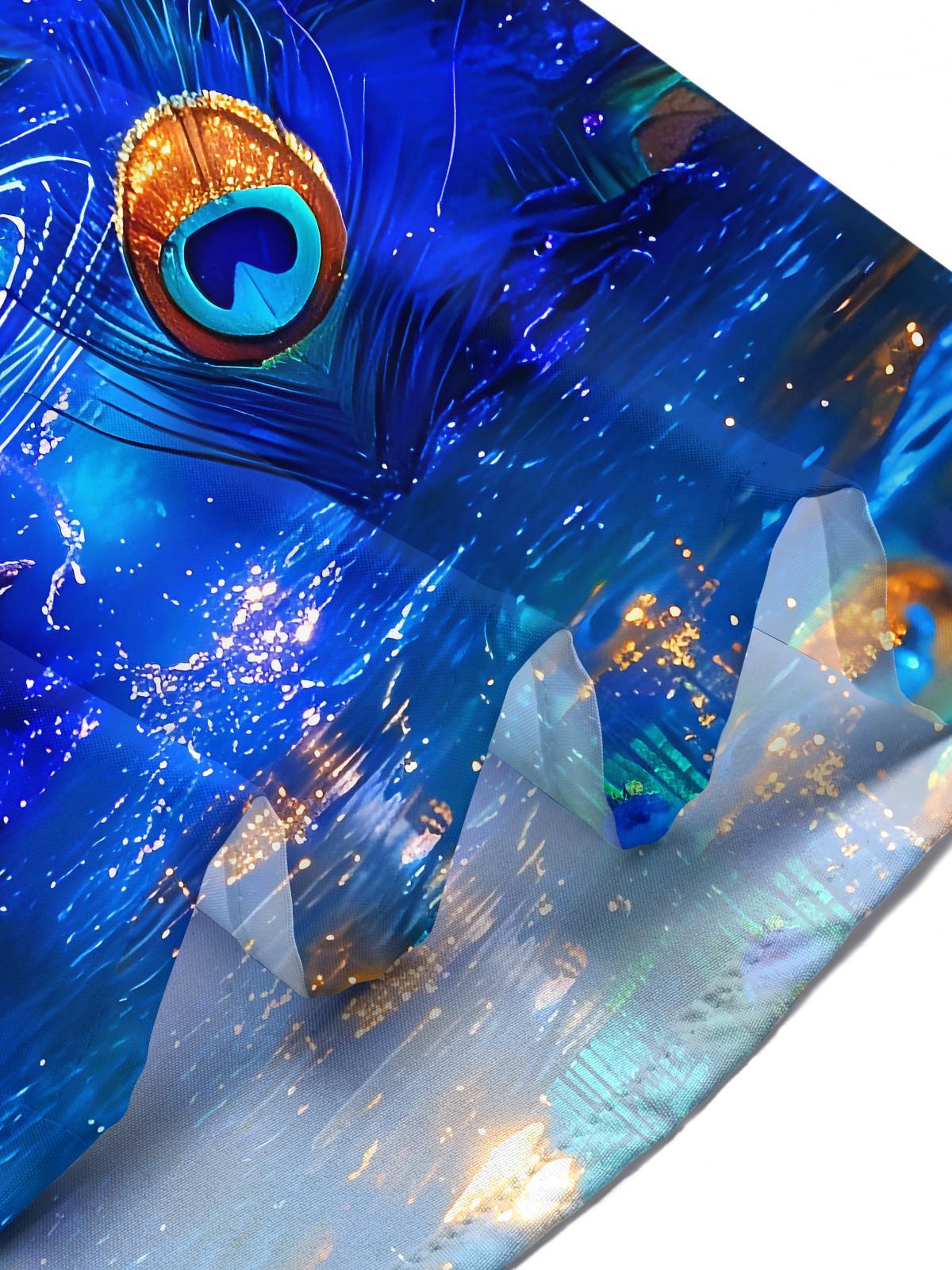 men's peacock print shirt summer vacation