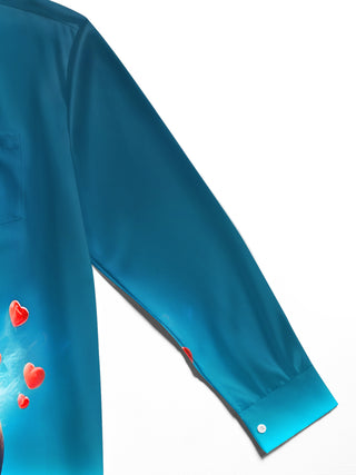 men's gradient print shirt close-up full sleeve