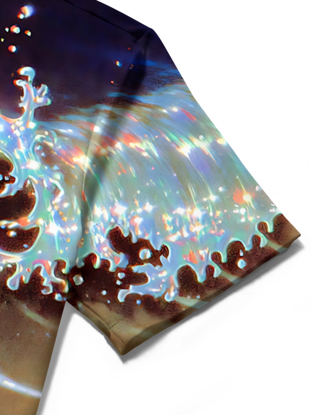 Wave Print Men's Pocket Short Sleeve Shirts