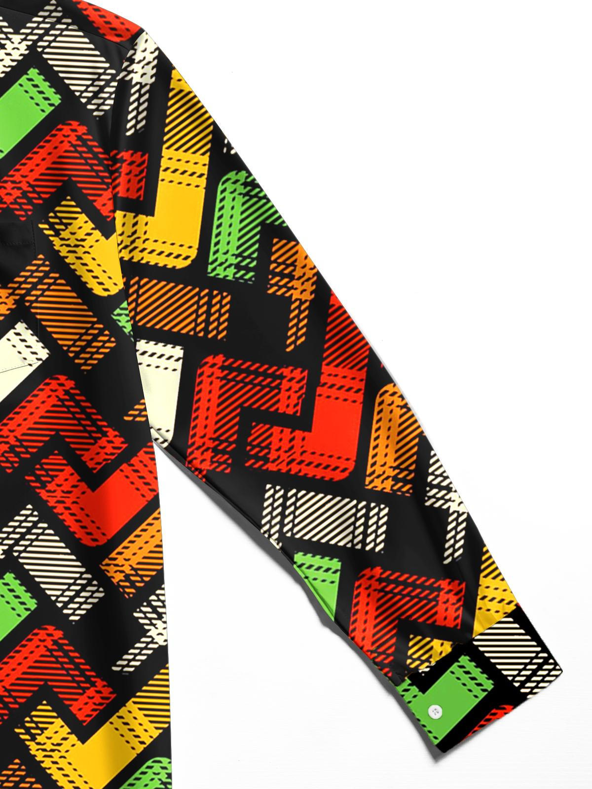 Geometry Men's Pocket Long Sleeve Shirts