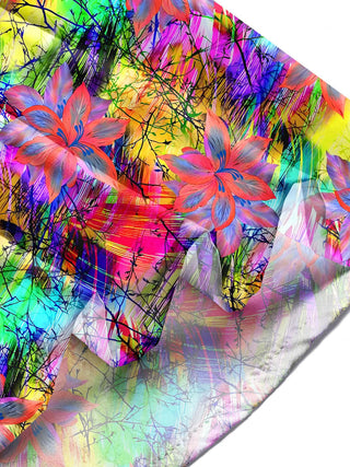 Men's tie dye floral long sleeve shirt lifestyle outdoor view