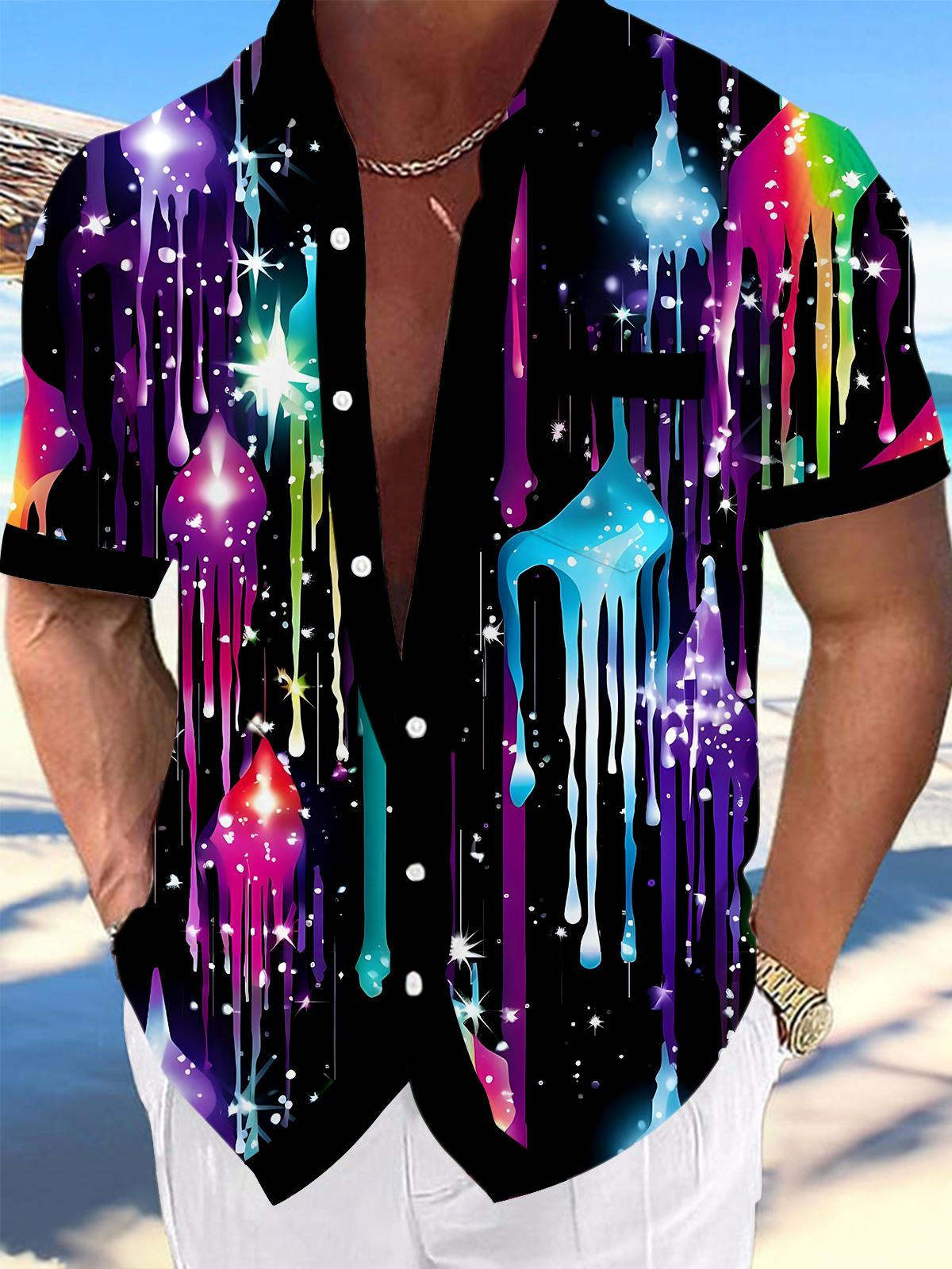 Tie Dye Men's Pocket Short Sleeve Shirts