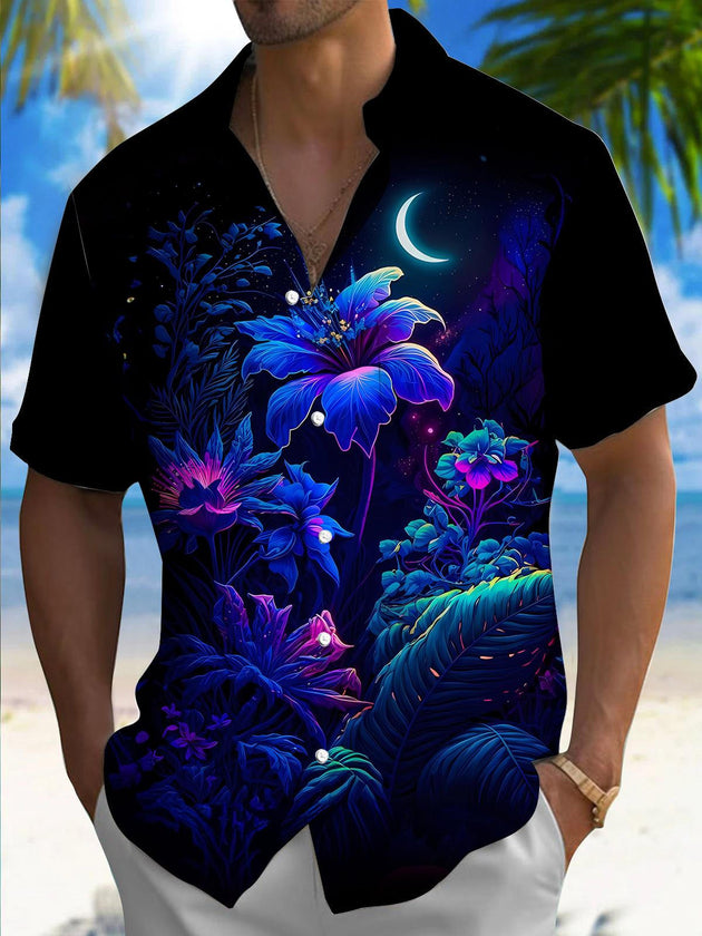 men's floral shirt front view