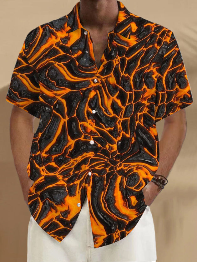 Men's abstract print short sleeve shirt front view