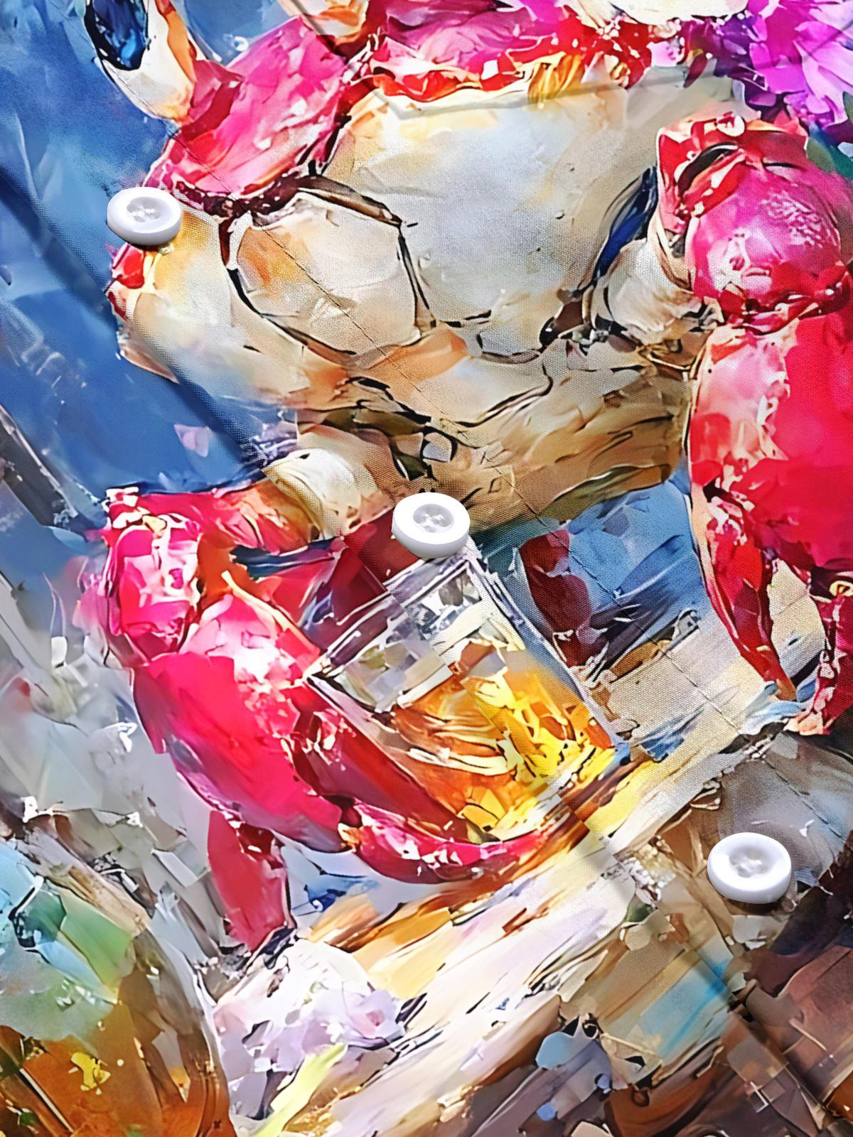 Crab Oil Painting Art Print Men's Pocket Short Sleeve Shirts