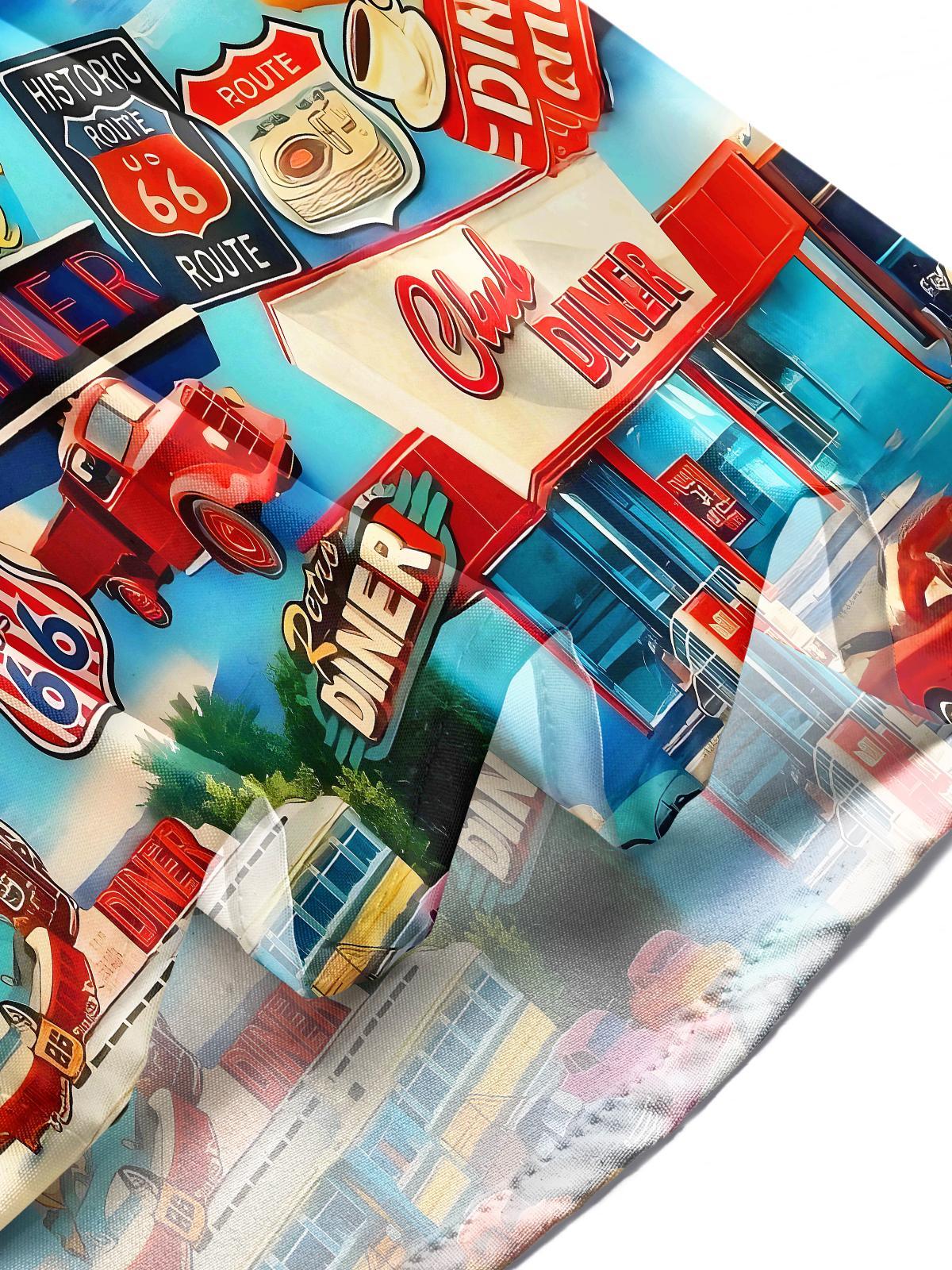 men's retro print short sleeve shirt lifestyle photo