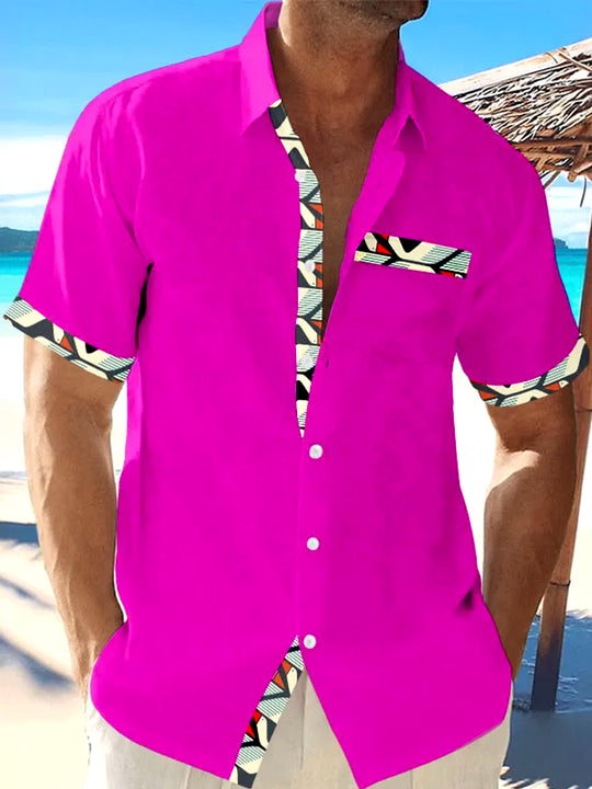 men's patterned sweater shirt front view