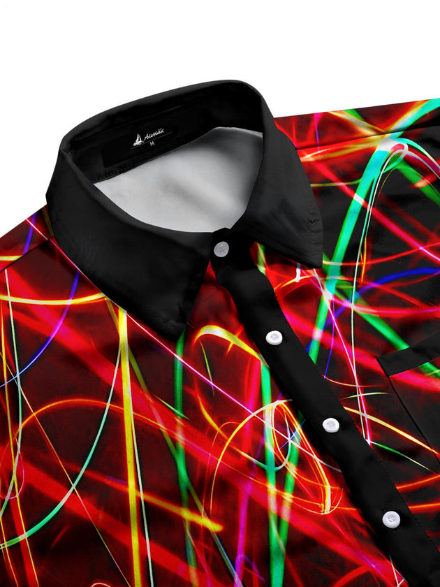 Men's tie-dye short sleeve shirt side view