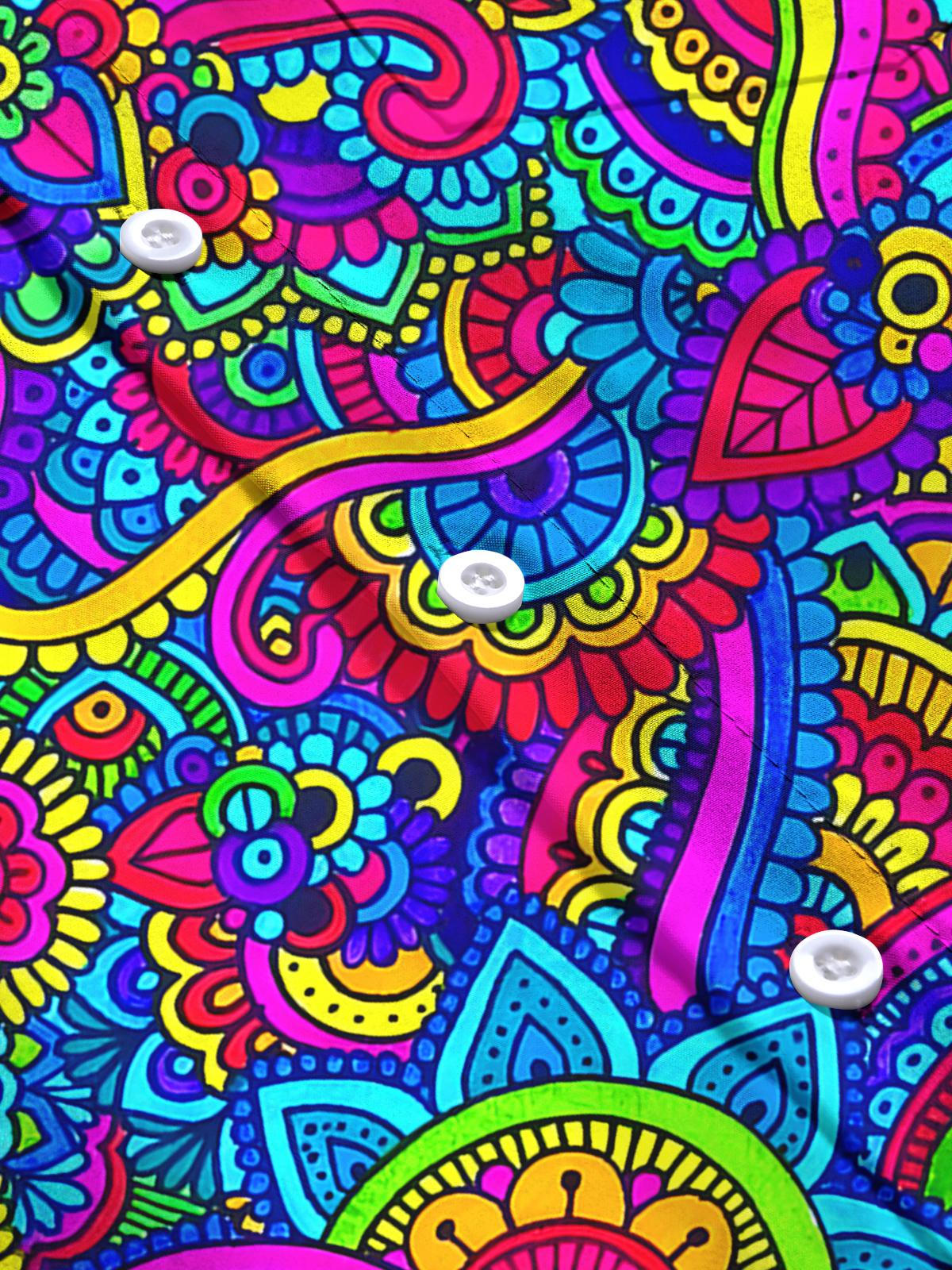 Floral Men's Pocket Long Sleeve Shirts