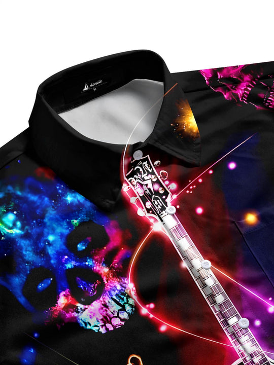 men's rock pattern shirt side view