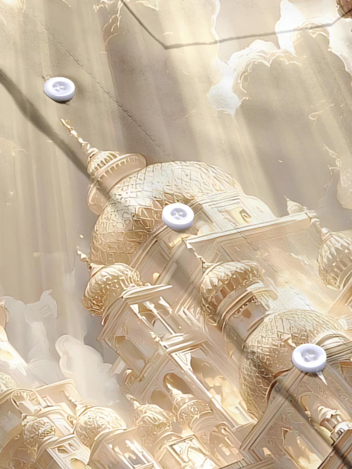 Castle Print Men's Pocket Short Sleeve Shirts