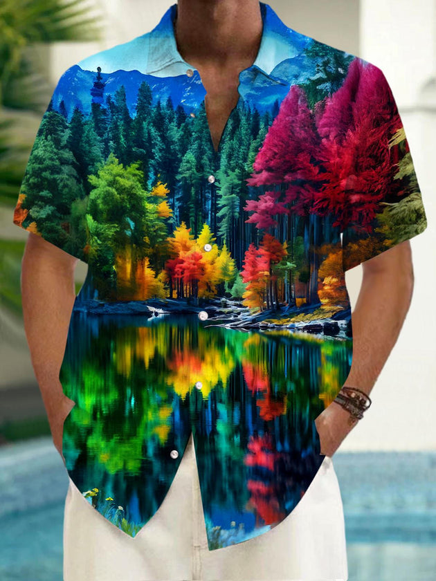 Men's Forest Pocket Short Sleeve Shirt Front View