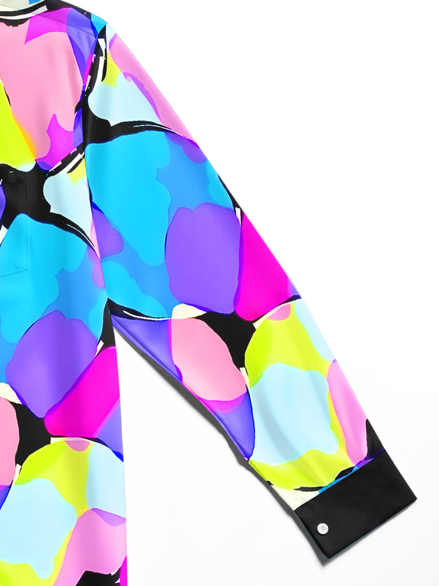 men's colorful psychedelic print shirt close-up full sleeve