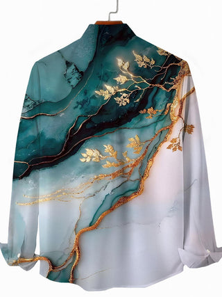 men's geometric print shirt back view