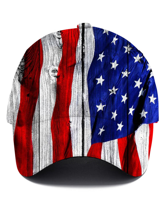 men's baseball print shirt front view Independence Day