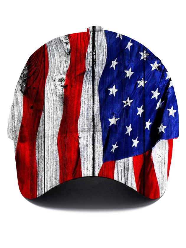 men's baseball print shirt front view Independence Day