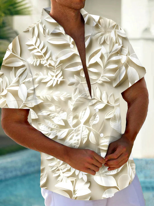 men's Hawaiian shirt front view tropical beach vacation