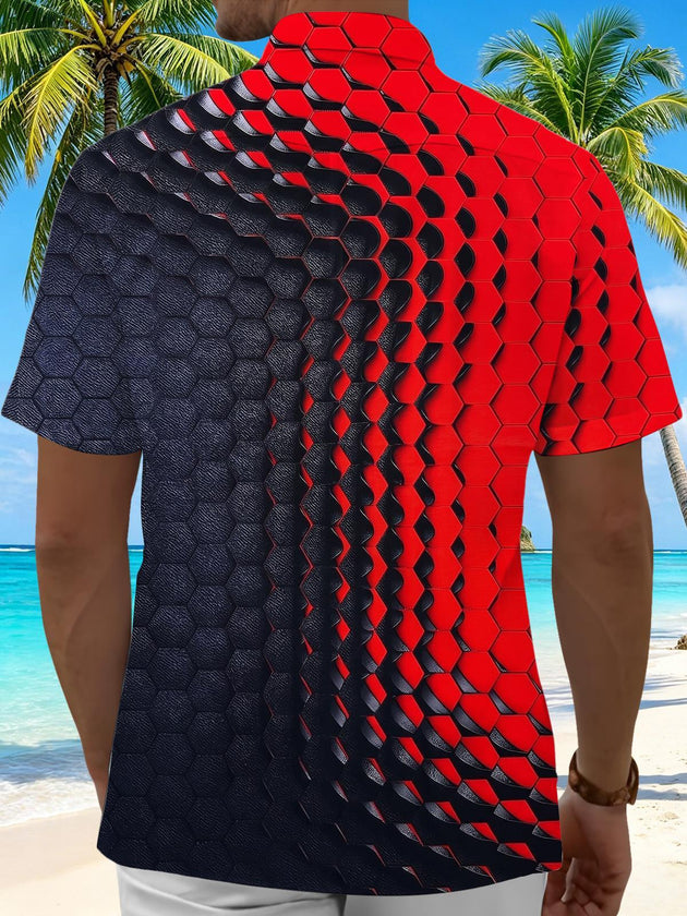 men's red ombre effect shirt back view