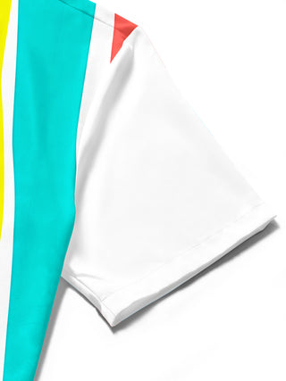 Men's colorful short sleeve shirt close-up detail