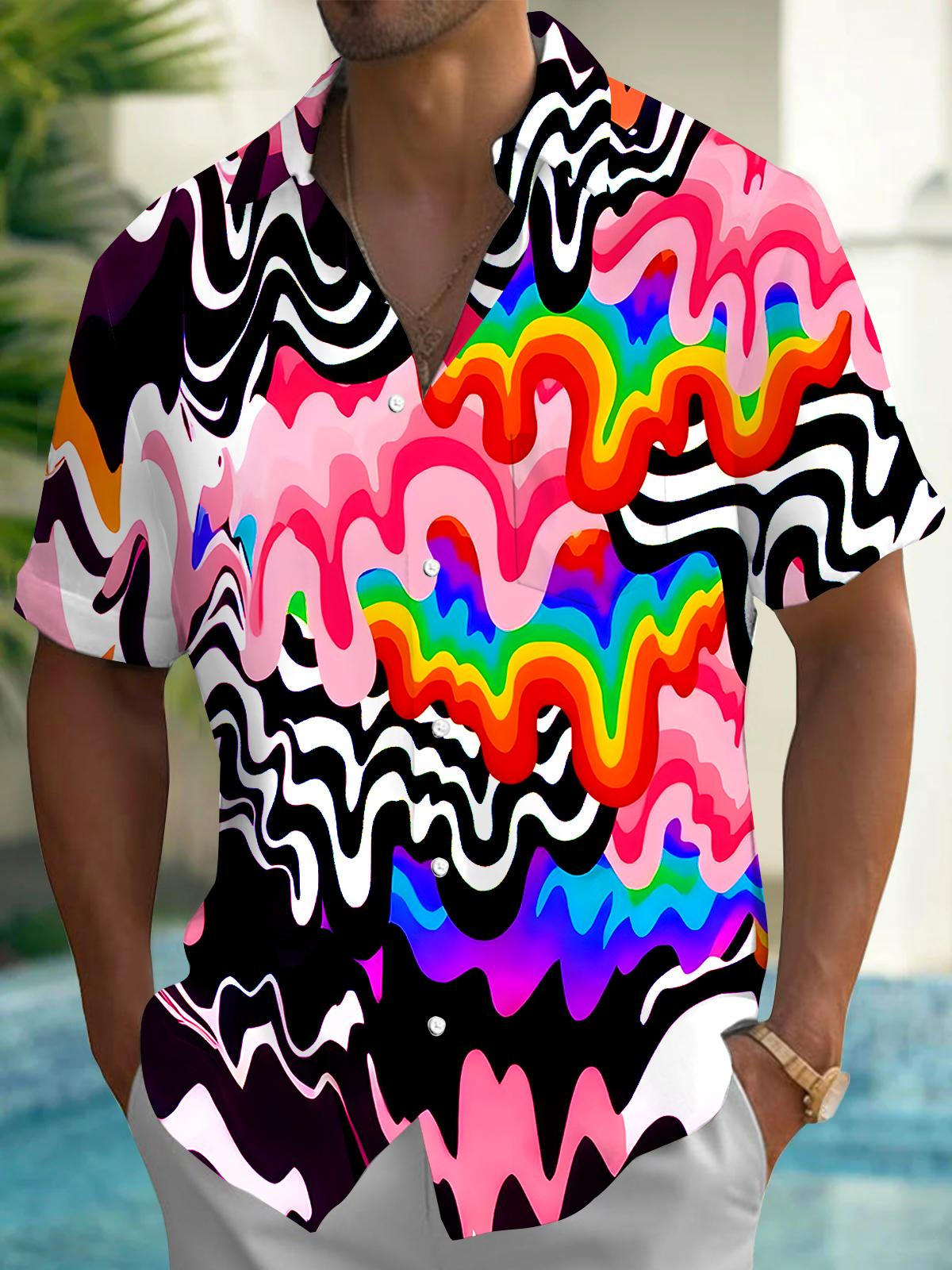 Geometry Men's Pocket Short Sleeve Shirts