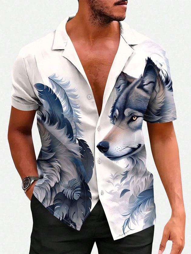 men's Cuban collar shirt front view