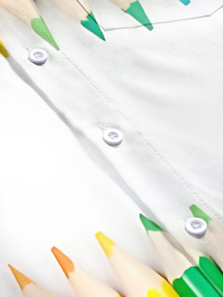 men's printed short sleeve flat lay shirt