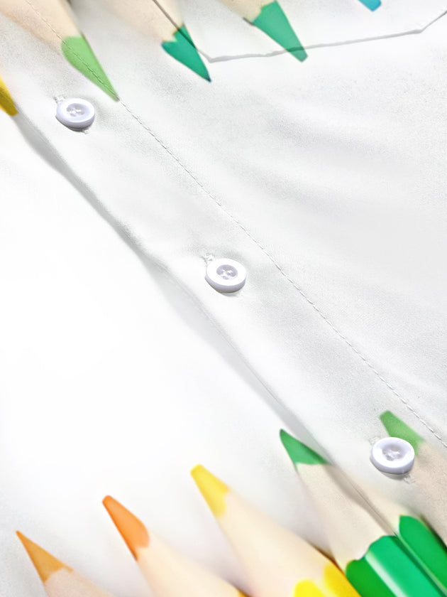 men's printed short sleeve flat lay shirt