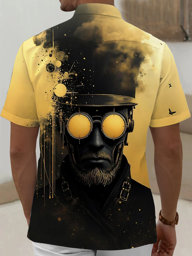 men's artistic design shirt back view