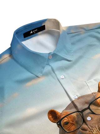 men's short sleeve shirt side view