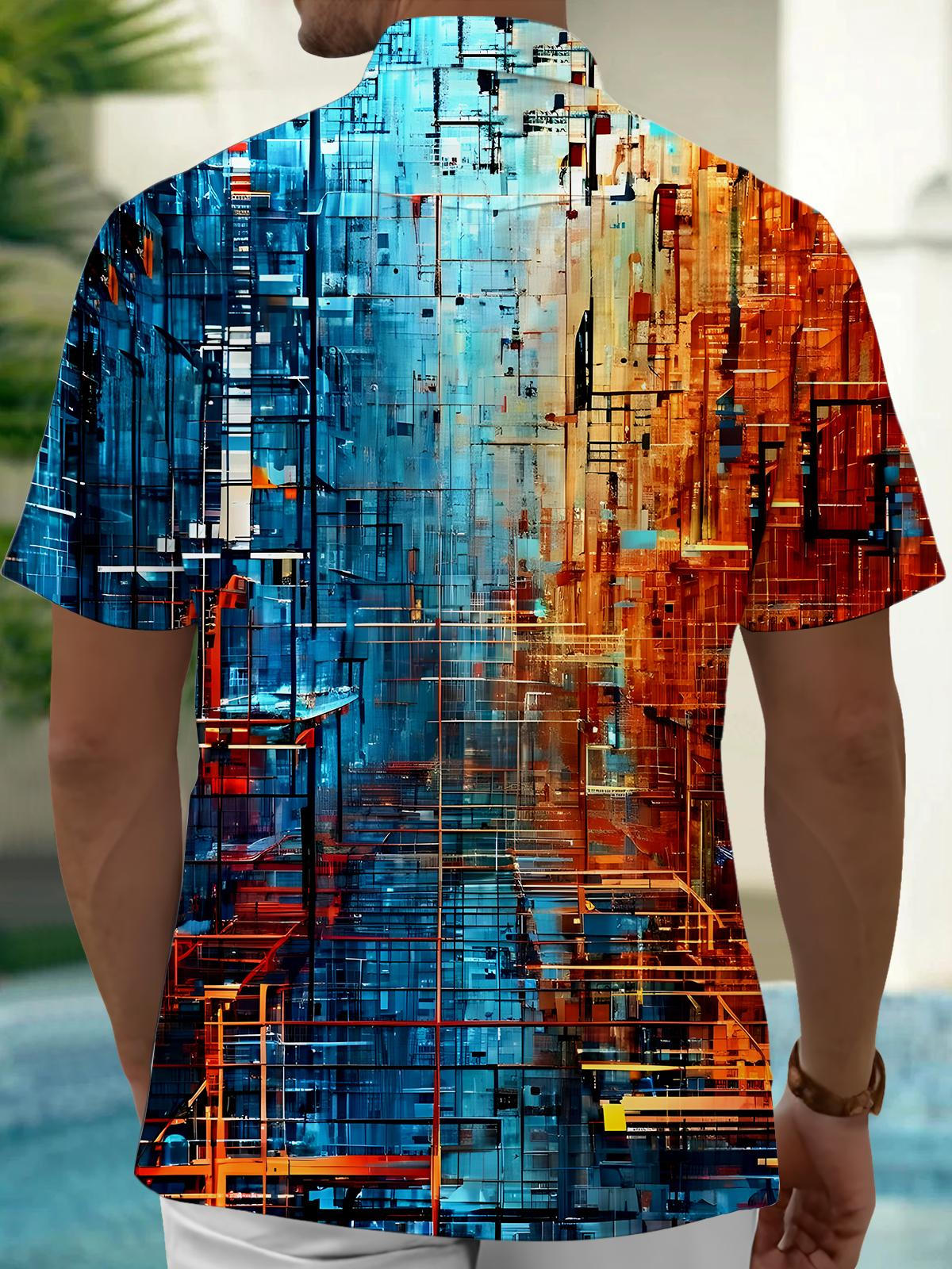 Geometry Men's Pocket Short Sleeve Shirts