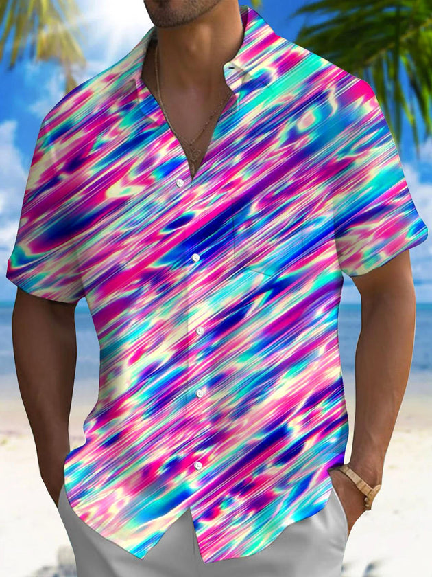 men's abstract print shirt front view