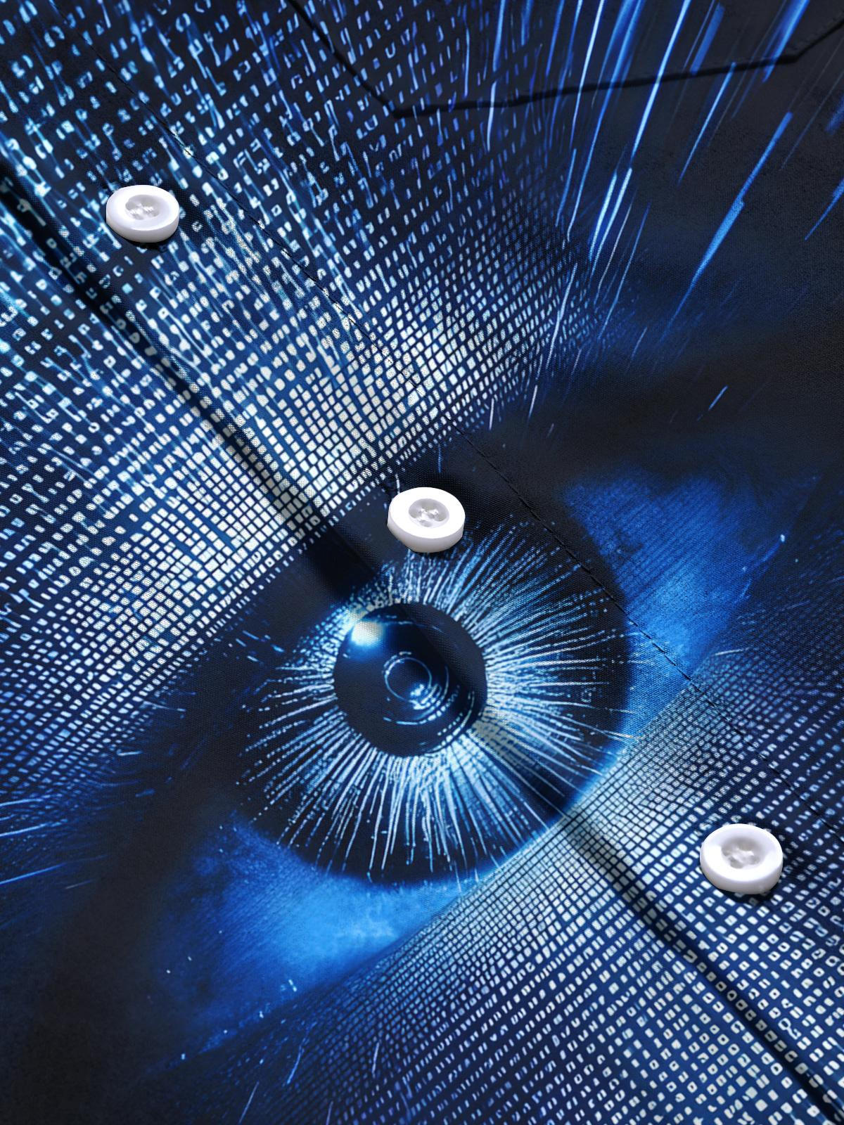 Eye Print Men's Pocket Short Sleeve Shirts