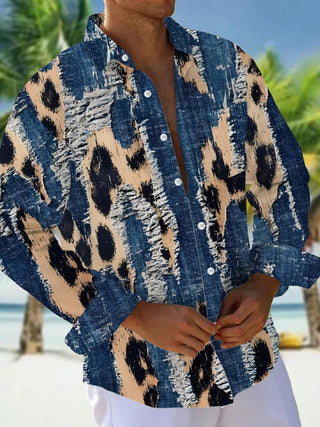 men's animal print shirt back view