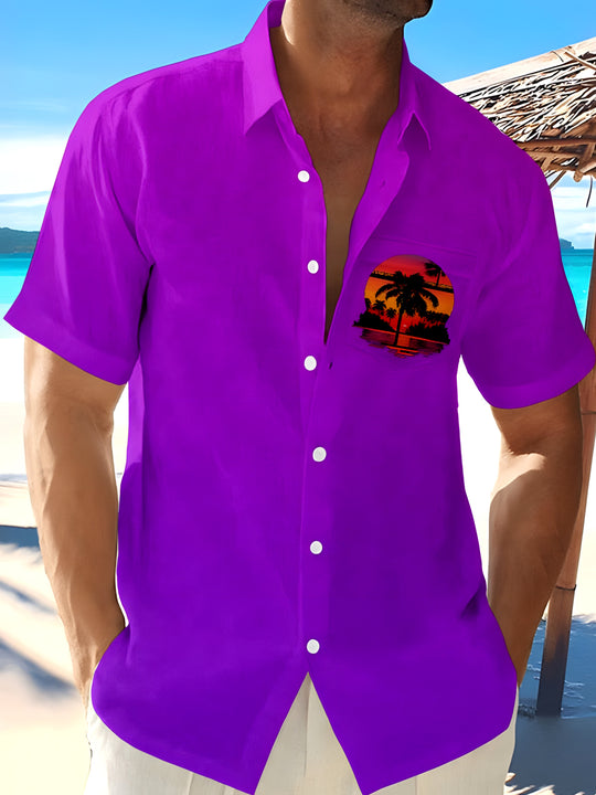 men's Hawaiian shirt front view tropical beach vacation