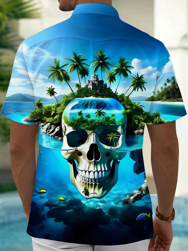 men's aloha shirt back view