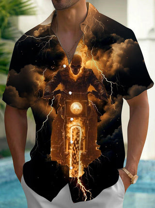 men's skull print shirt front view