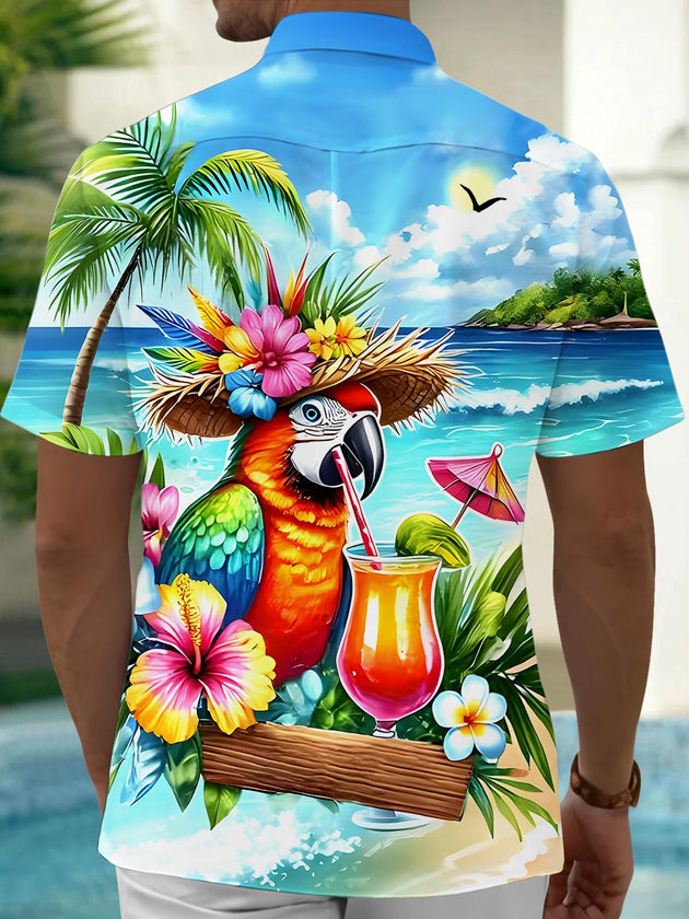 men's aloha shirt back view