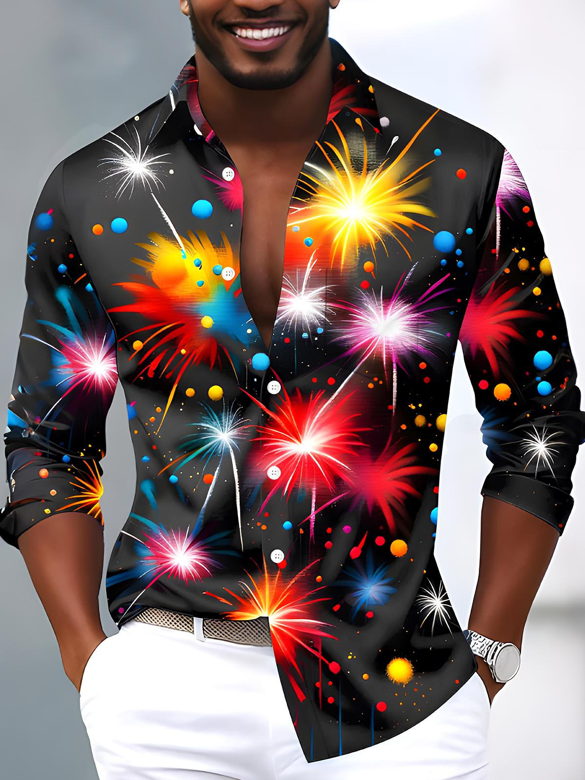 Fireworks Men's Pocket Long Sleeve Shirts
