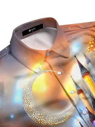 Men's autumn pocket long sleeve shirt back view