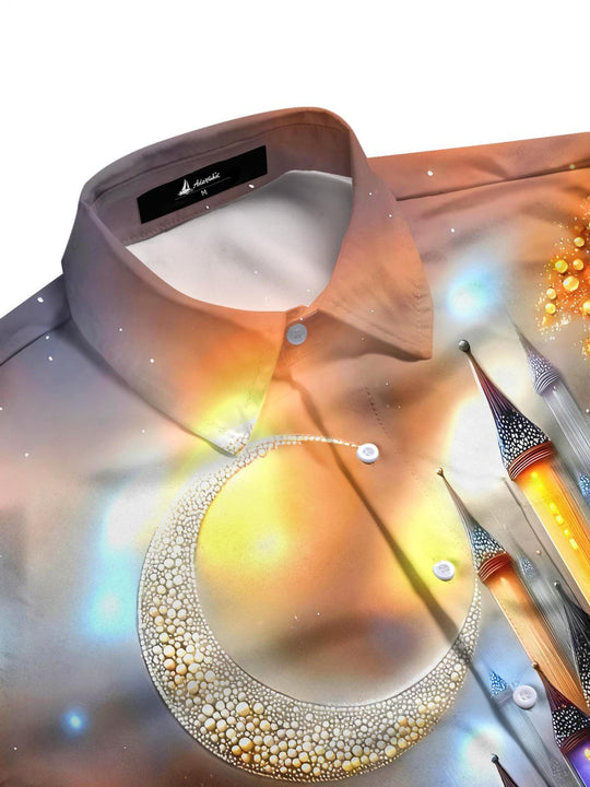 Men's autumn pocket long sleeve shirt back view