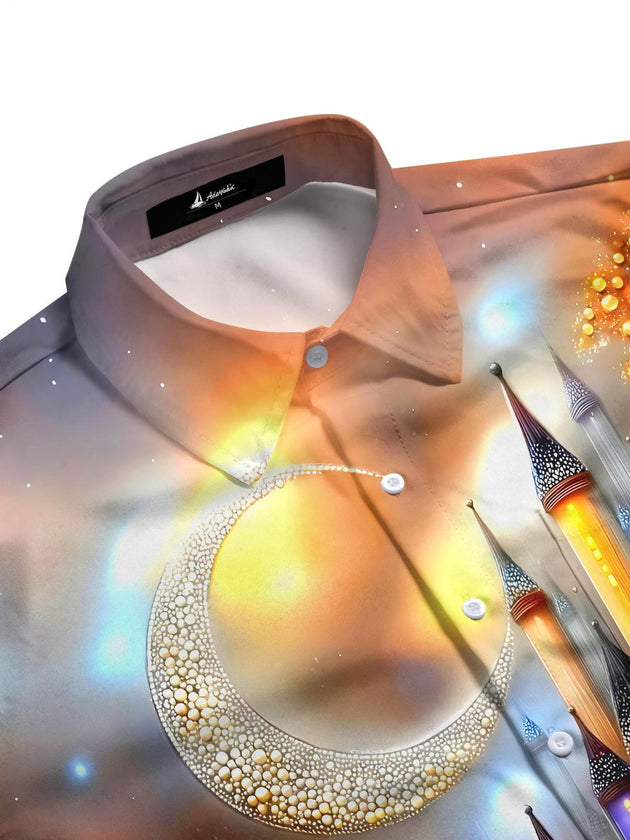 Men's autumn pocket long sleeve shirt back view