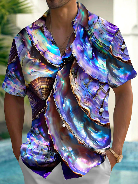 men's Hawaiian shirt front view tropical beach vacation