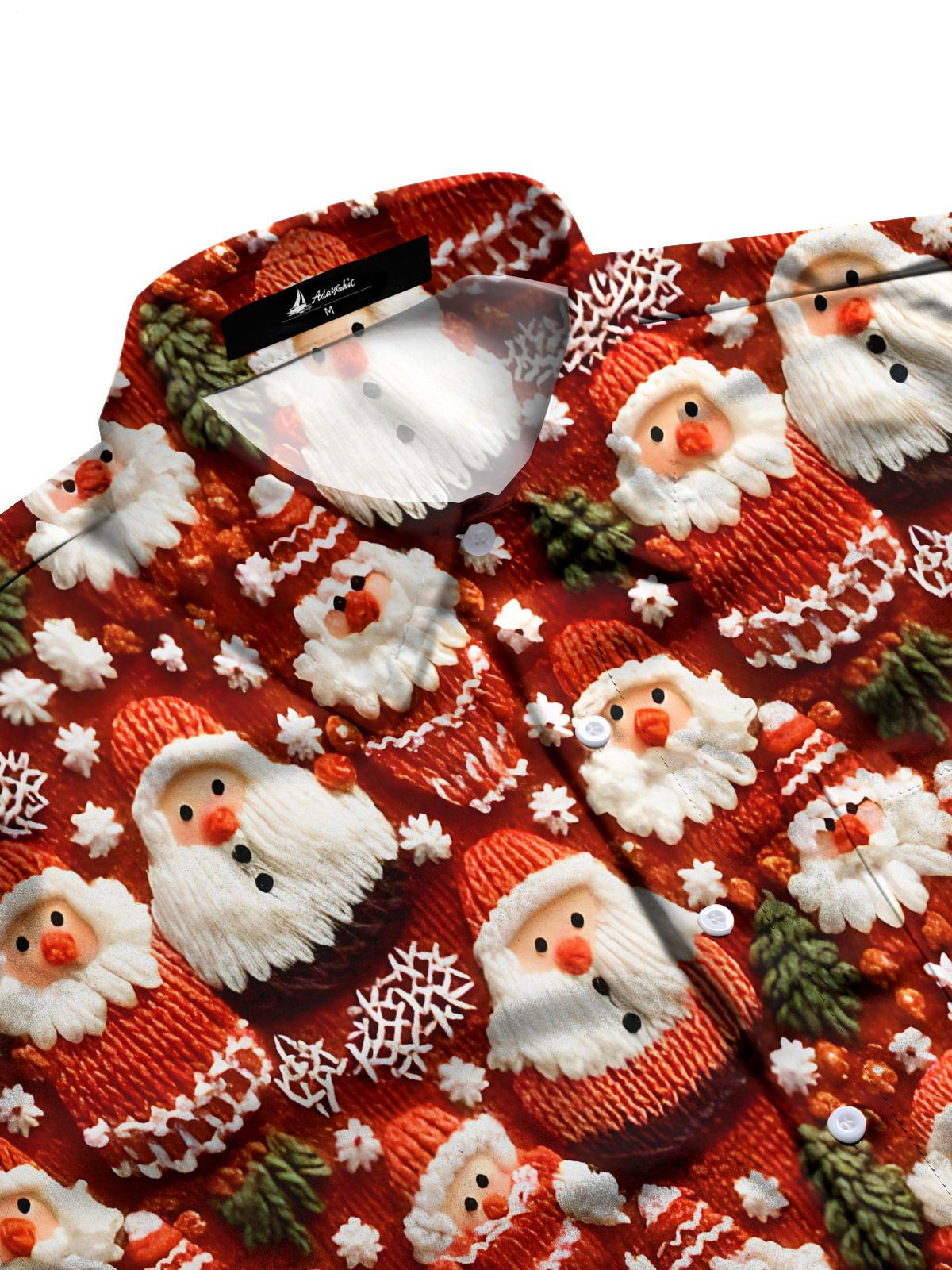 Funny Christmas Santa Claus Xmas Men's Pocket Short Sleeve Shirts