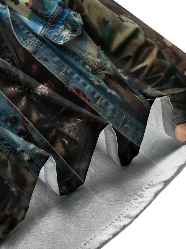 men's skull print shirt summer vacation
